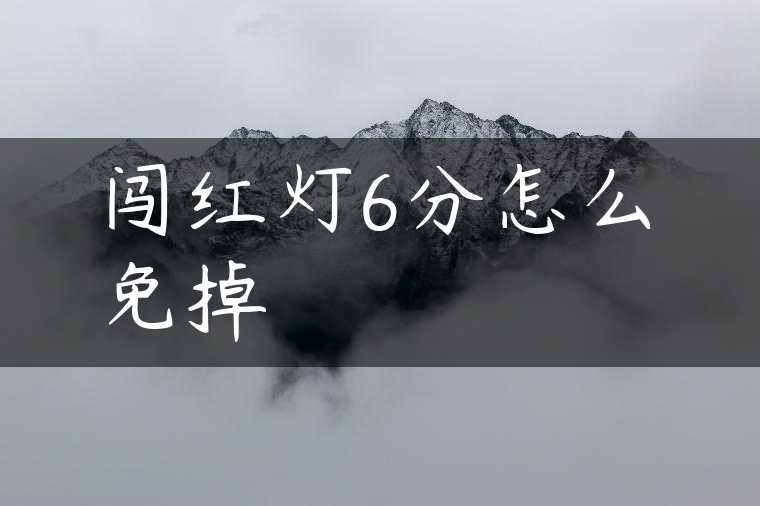 闯红灯6分怎么免掉