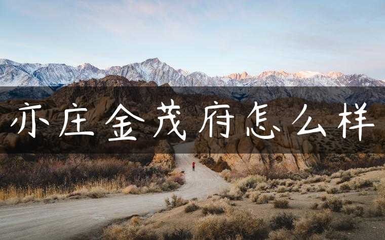 亦庄金茂府怎么样
