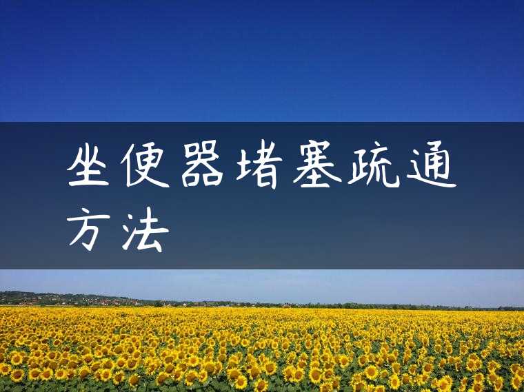 坐便器堵塞疏通方法