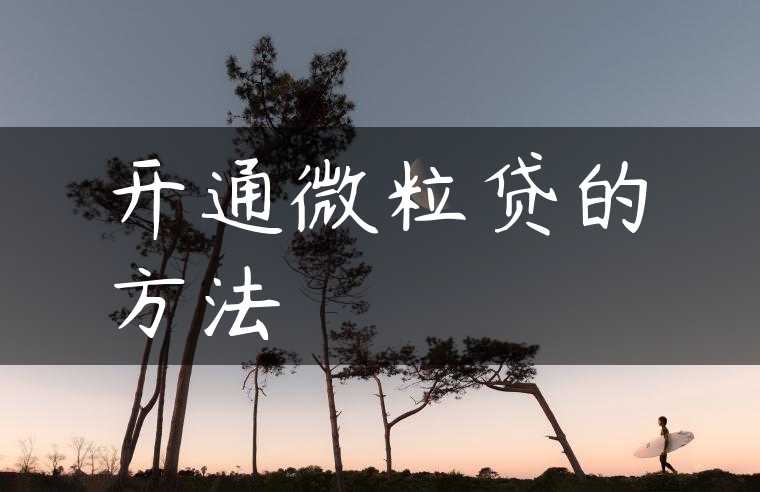 开通微粒贷的方法