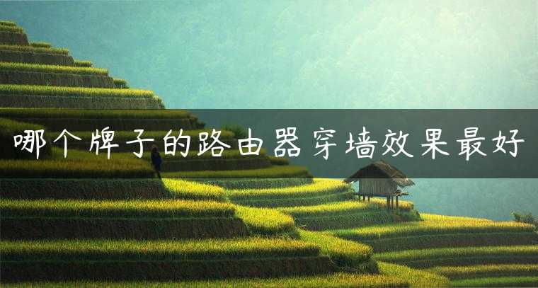 哪个牌子的路由器穿墙效果最好
