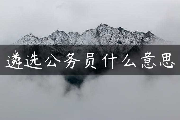 遴选公务员什么意思