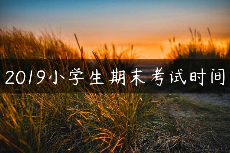2019小学生期末考试时间