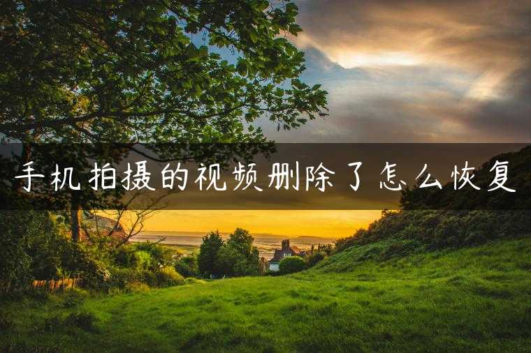 手机拍摄的视频删除了怎么恢复