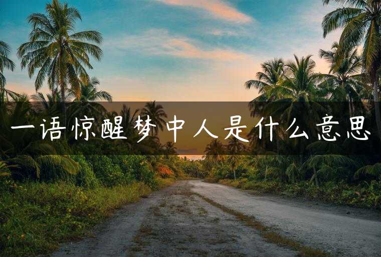 一语惊醒梦中人是什么意思