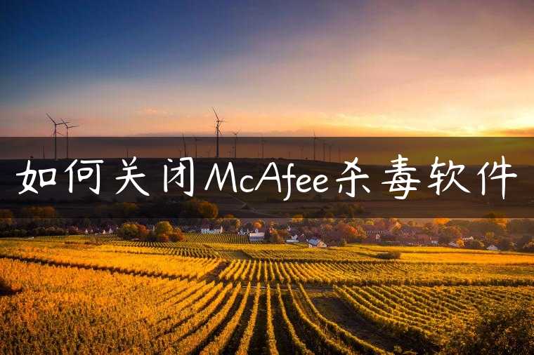 如何关闭McAfee杀毒软件