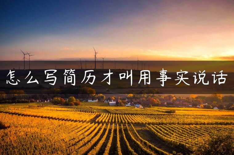 怎么写简历才叫用事实说话