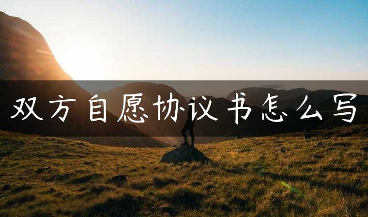 双方自愿协议书怎么写