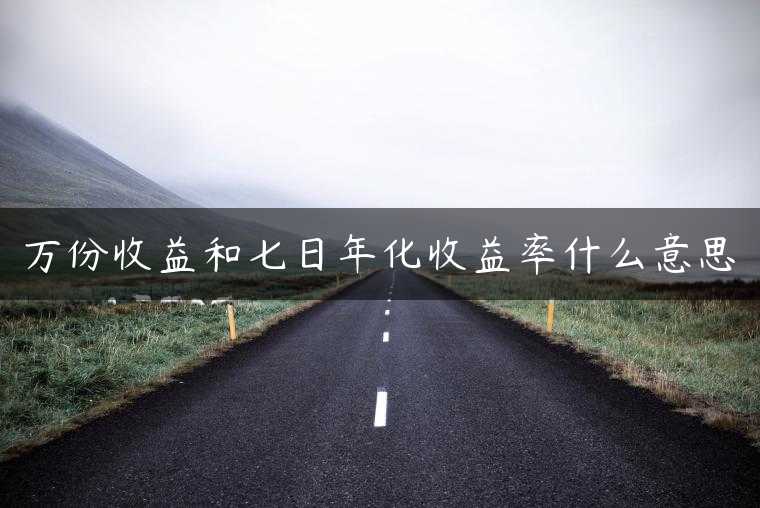 万份收益和七日年化收益率什么意思