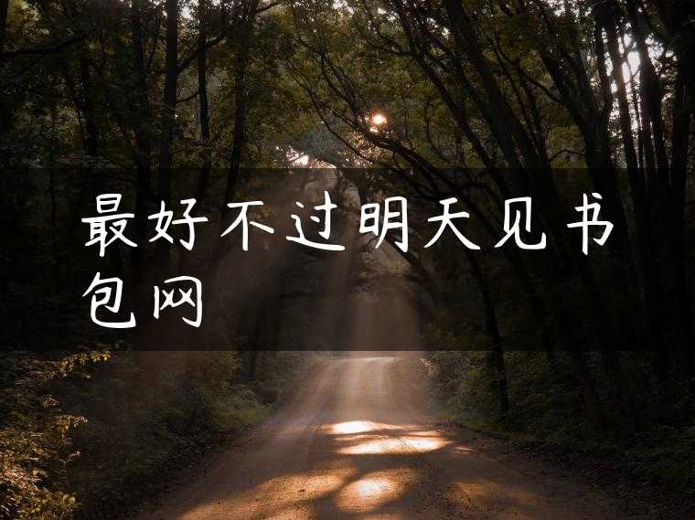 最好不过明天见书包网
