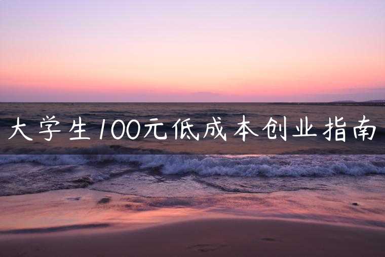 大学生100元低成本创业指南