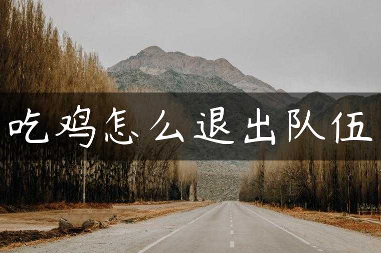 吃鸡怎么退出队伍