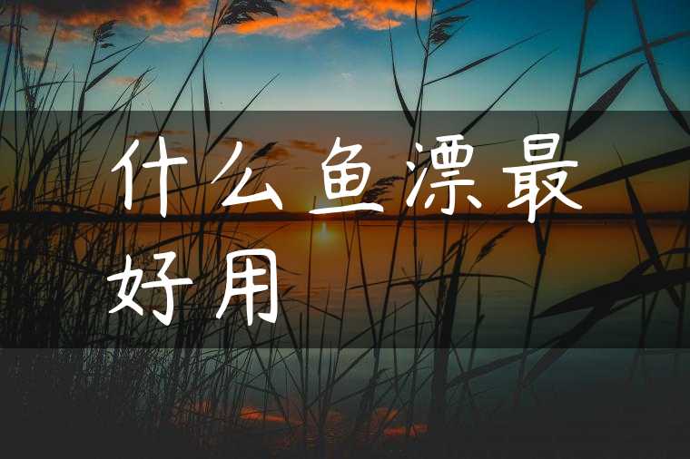 什么鱼漂最好用