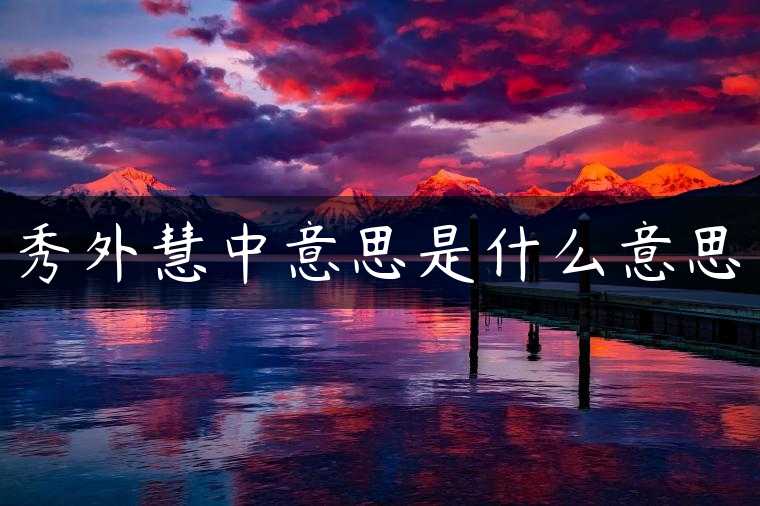 秀外慧中意思是什么意思