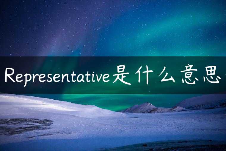 Representative是什么意思