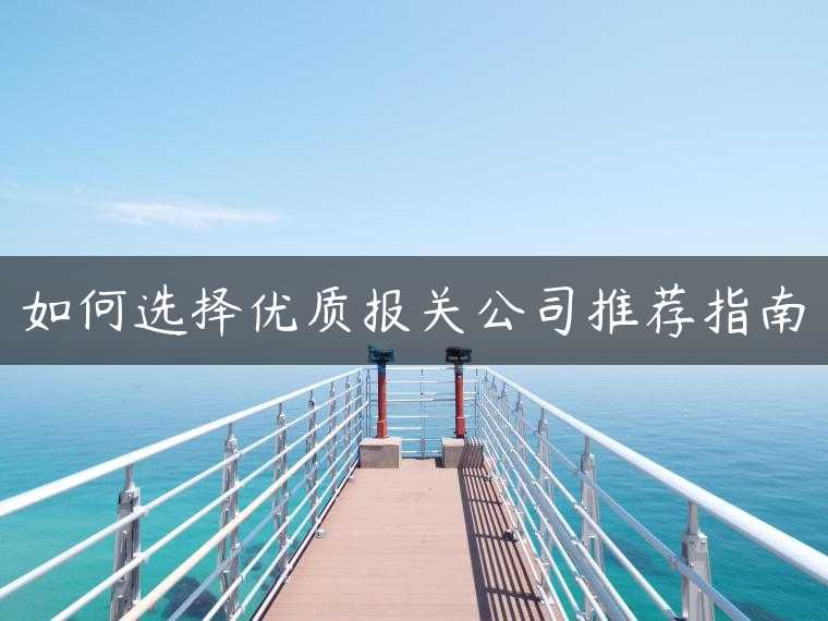 如何选择优质报关公司推荐指南