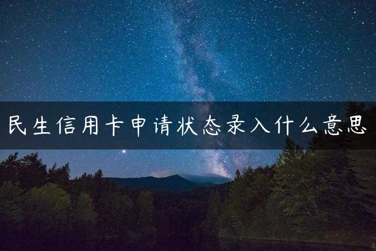 民生信用卡申请状态录入什么意思