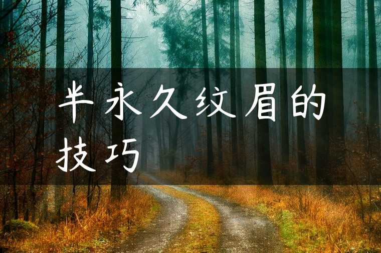 半永久纹眉的技巧