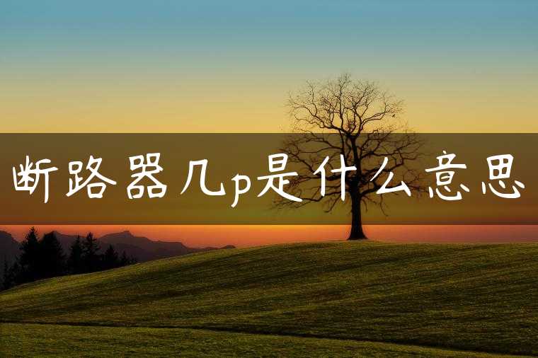 断路器几p是什么意思