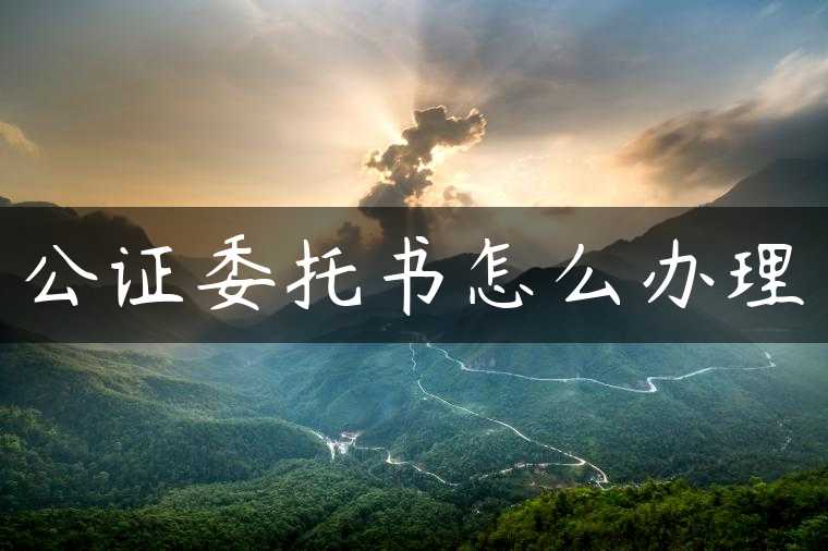 公证委托书怎么办理