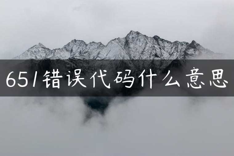 651错误代码什么意思