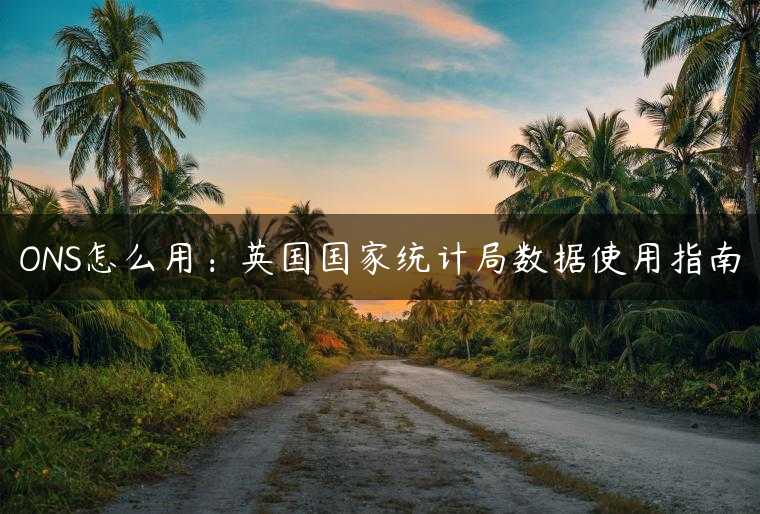 ONS怎么用：英国国家统计局数据使用指南