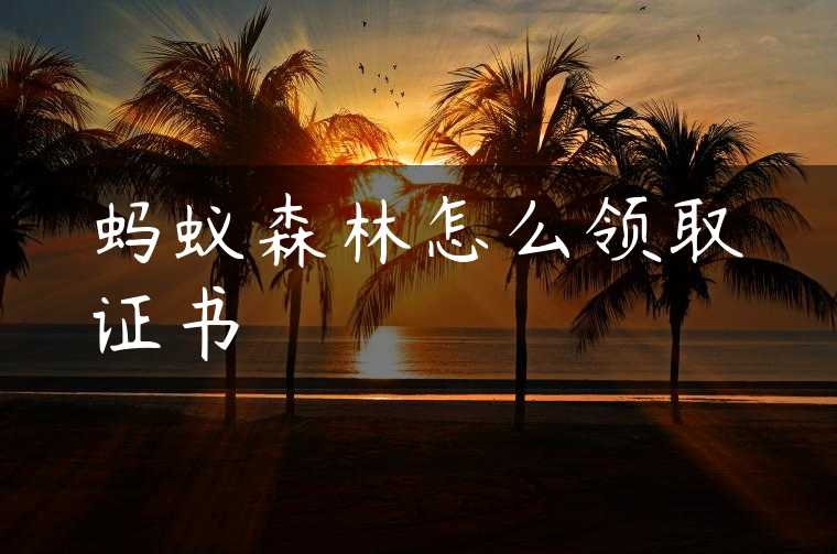 蚂蚁森林怎么领取证书