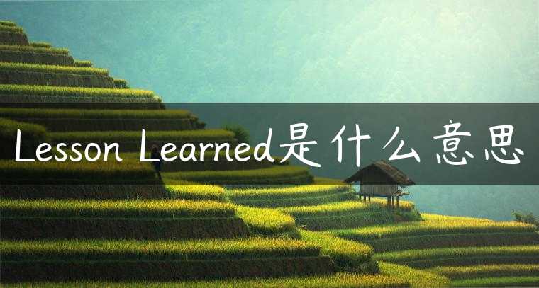Lesson Learned是什么意思