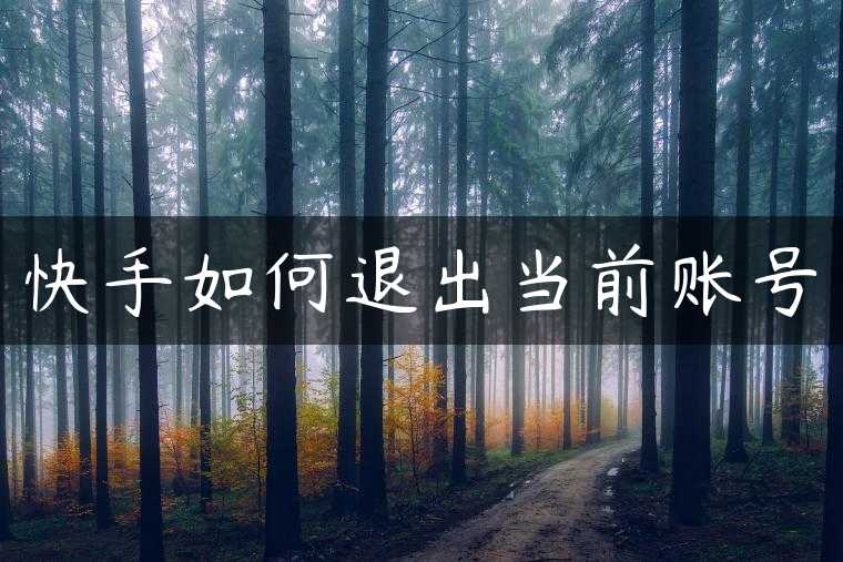 快手如何退出当前账号