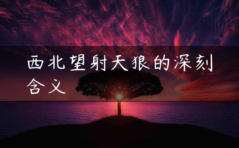 西北望射天狼的深刻含义
