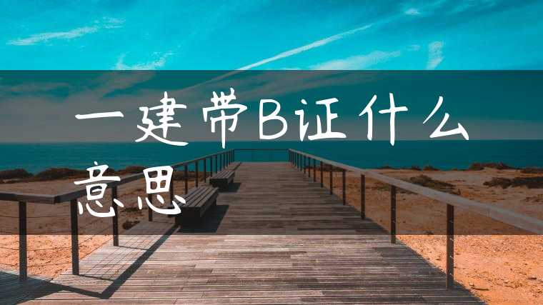 一建带B证什么意思