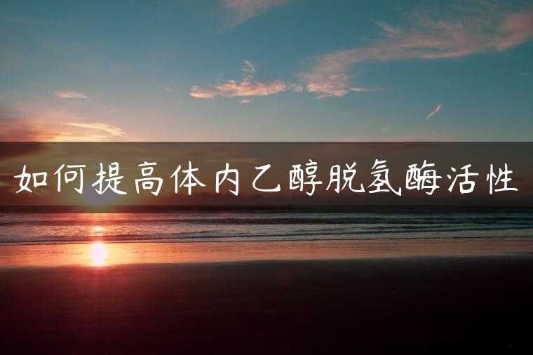 如何提高体内乙醇脱氢酶活性