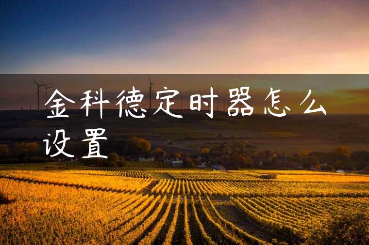 金科德定时器怎么设置