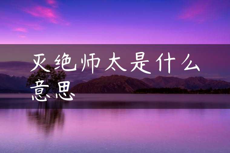灭绝师太是什么意思