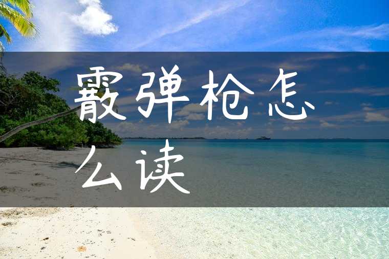 霰弹枪怎么读