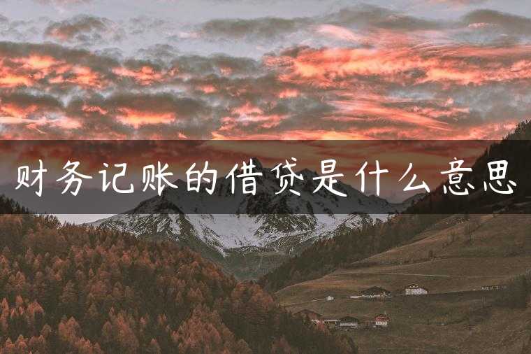 财务记账的借贷是什么意思