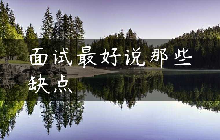 面试最好说那些缺点
