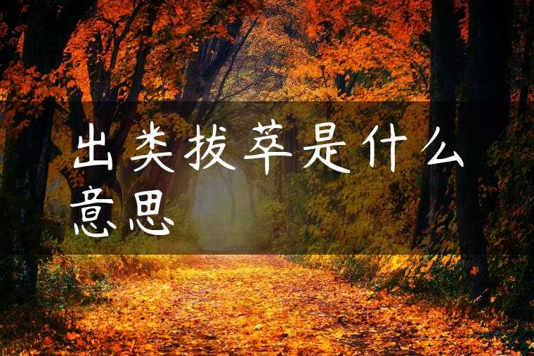 出类拔萃是什么意思