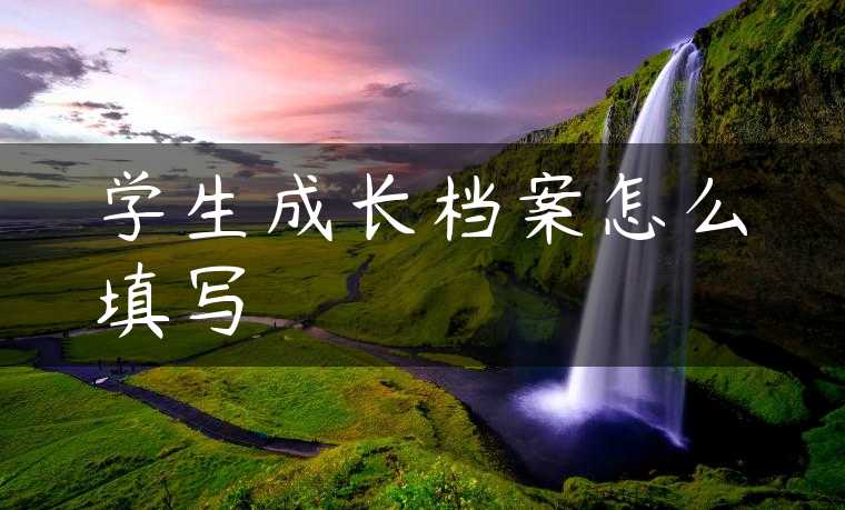 学生成长档案怎么填写