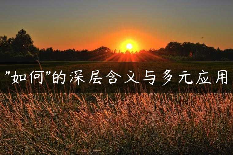 “如何”的深层含义与多元应用