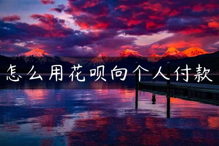 怎么用花呗向个人付款