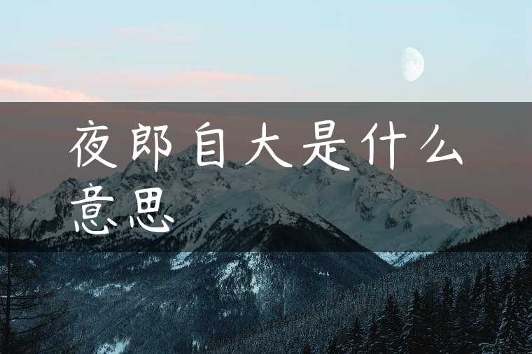 夜郎自大是什么意思