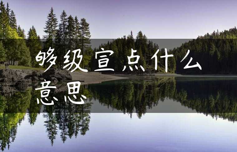 够级宣点什么意思
