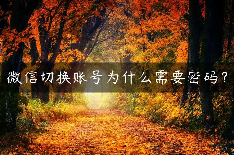 微信切换账号为什么需要密码？