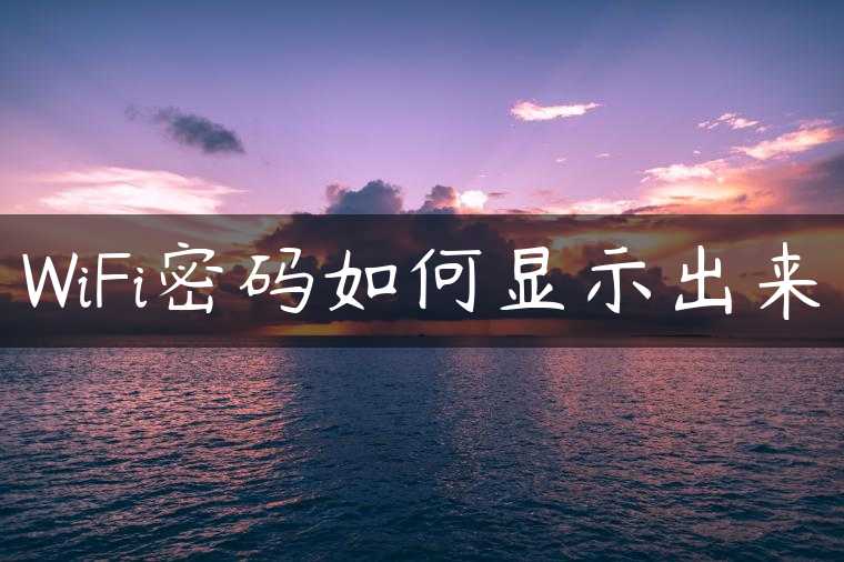 WiFi密码如何显示出来