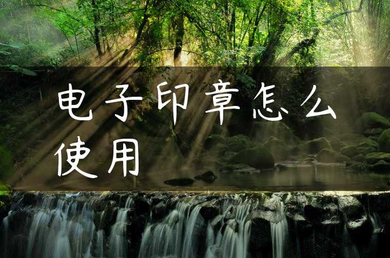 电子印章怎么使用