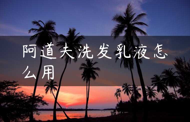 阿道夫洗发乳液怎么用
