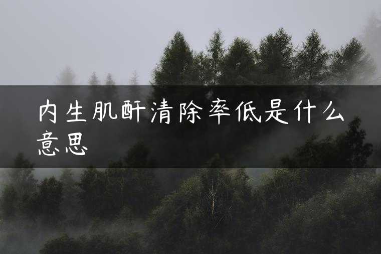 内生肌酐清除率低是什么意思