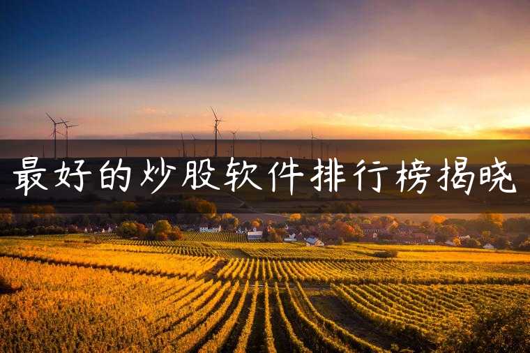 最好的炒股软件排行榜揭晓