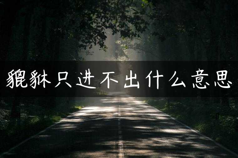 貔貅只进不出什么意思